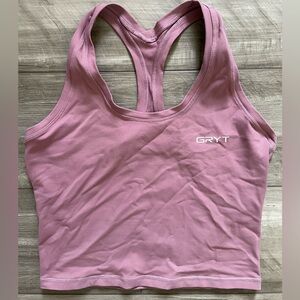 Gryt Fitness Perform Crop Tank - Rose Mauve